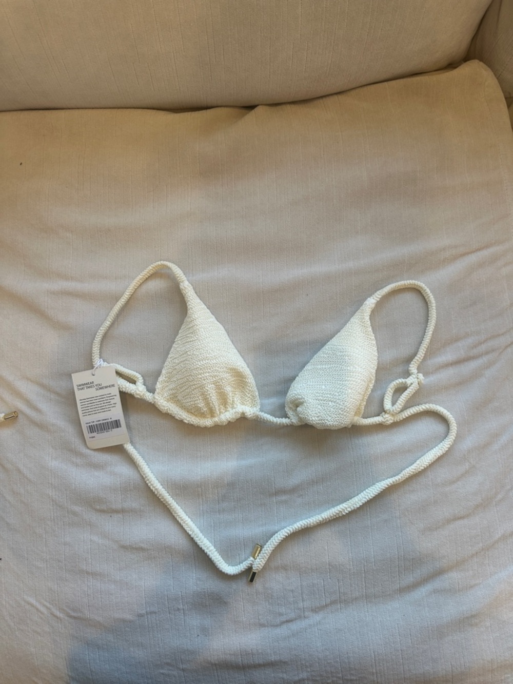 Monday Swimwear Kauai Top Ivory Crinkle